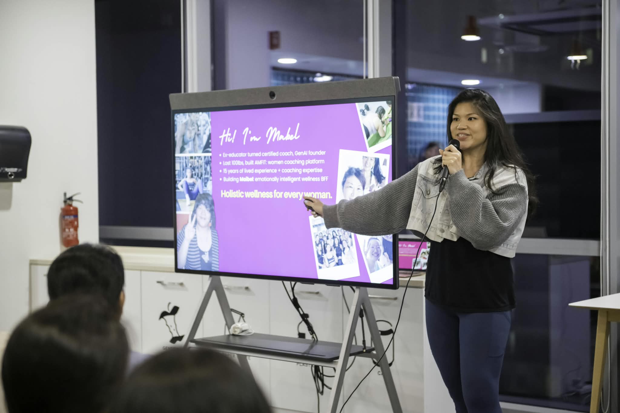 Mabel Loh speaking about her journey from coaching women to building Maibel